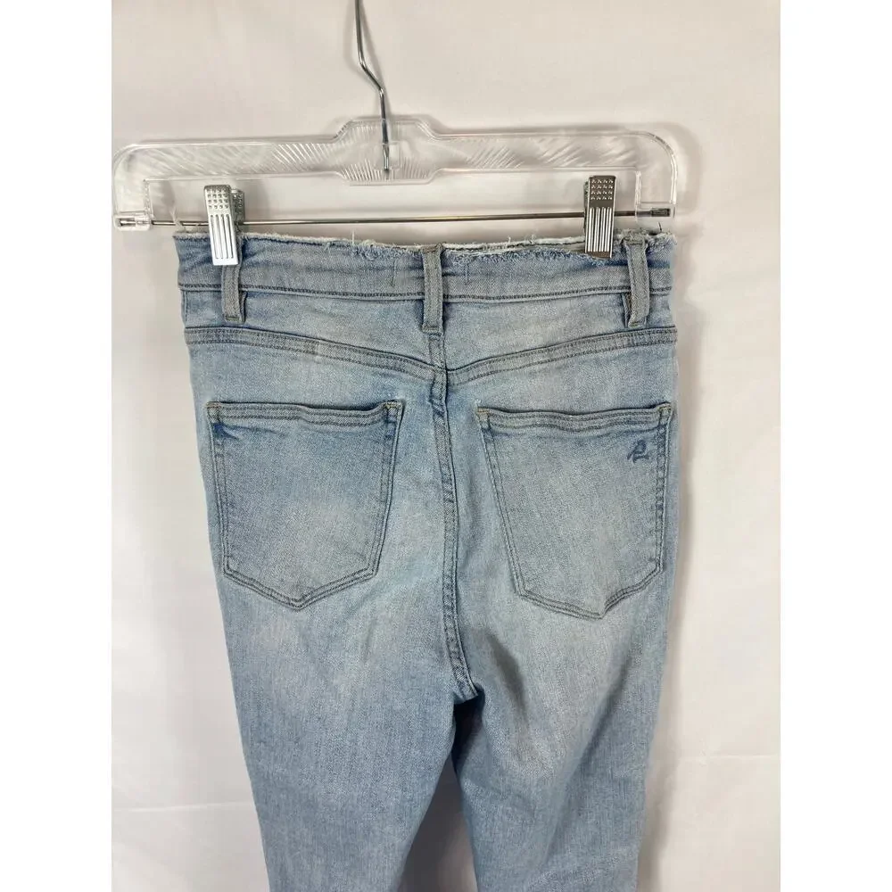 DL1961 Chrissy Distressed Super High Rise Stretch Ankle Jeans Size 27